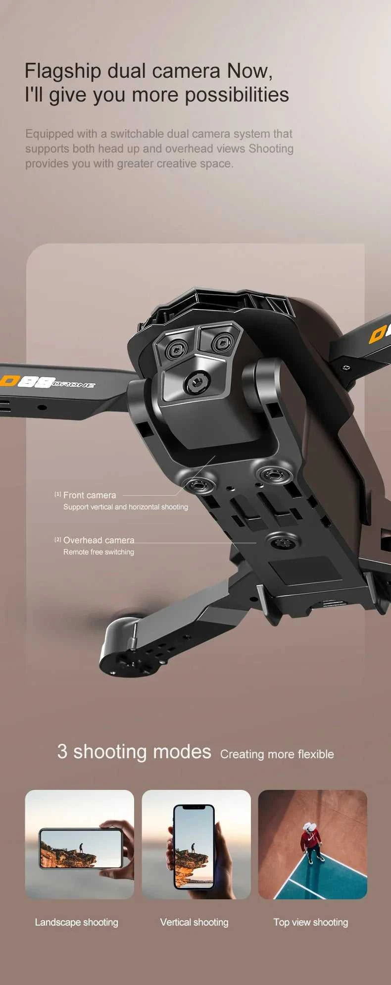 2026 New D88 Drone 8K HD Dual Cam Professional Aerial Photography Optical Flow Hovering Gesture Shoot Folding Quadcopter VR The jack market .AU The jack market .AU Drones $ 92 14:29#Black Dual 8K-1B