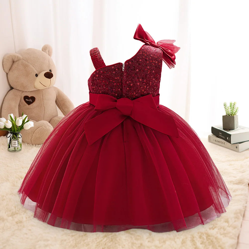 Toddler Tulle Party Baby Girl Dress Fashion 1st Birthday Wedding Prom Dresses Girls Clothes Infant Bow Evening Christmas Costume