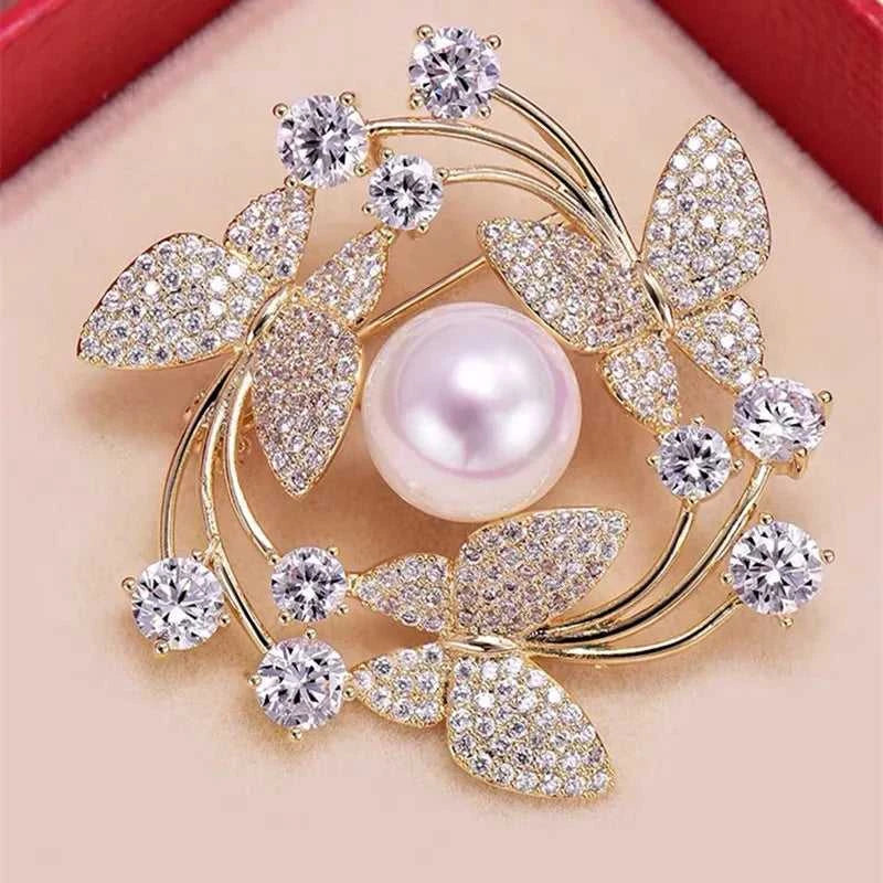Exquisite Vintage Women Men Classic Butterfly Flower Pearl Brooches Jewelry Fashion Elegant Coat Suit Crystal Pins The jack market .AU The jack market .AU Jewellery & Chains $ 46 200001033:361180#Gold