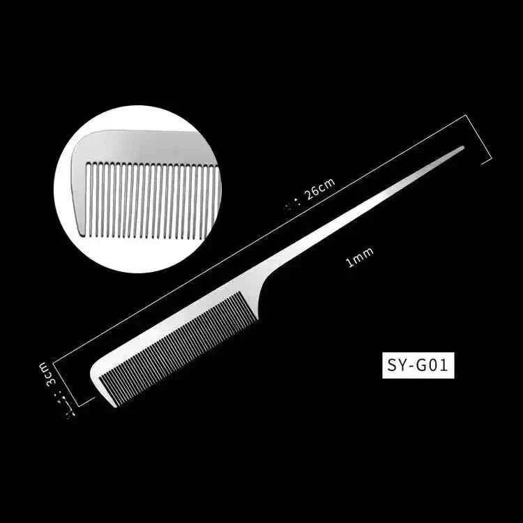 Titanium Steel Hair Comb - Ultra Thin, Anti-Static Design for Professional Barbers and Stylish Men