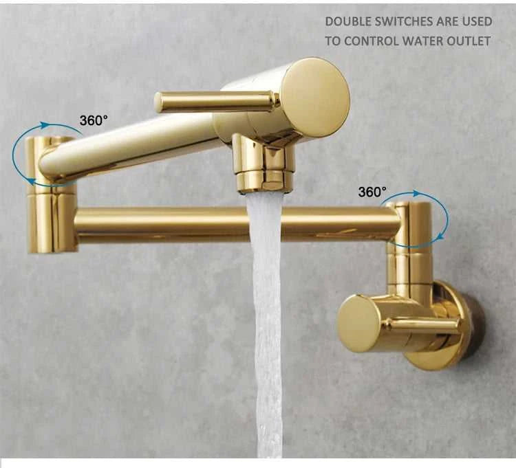 Brass Pot Filler Tap Wall Mount Foldable Kitchen Faucet Single Cold Single Hole Sink Tap Rotate Folding Spout Chrome Gold Black The jack market .AU The jack market .AU Home $ 174 14:29#Chrome Type A