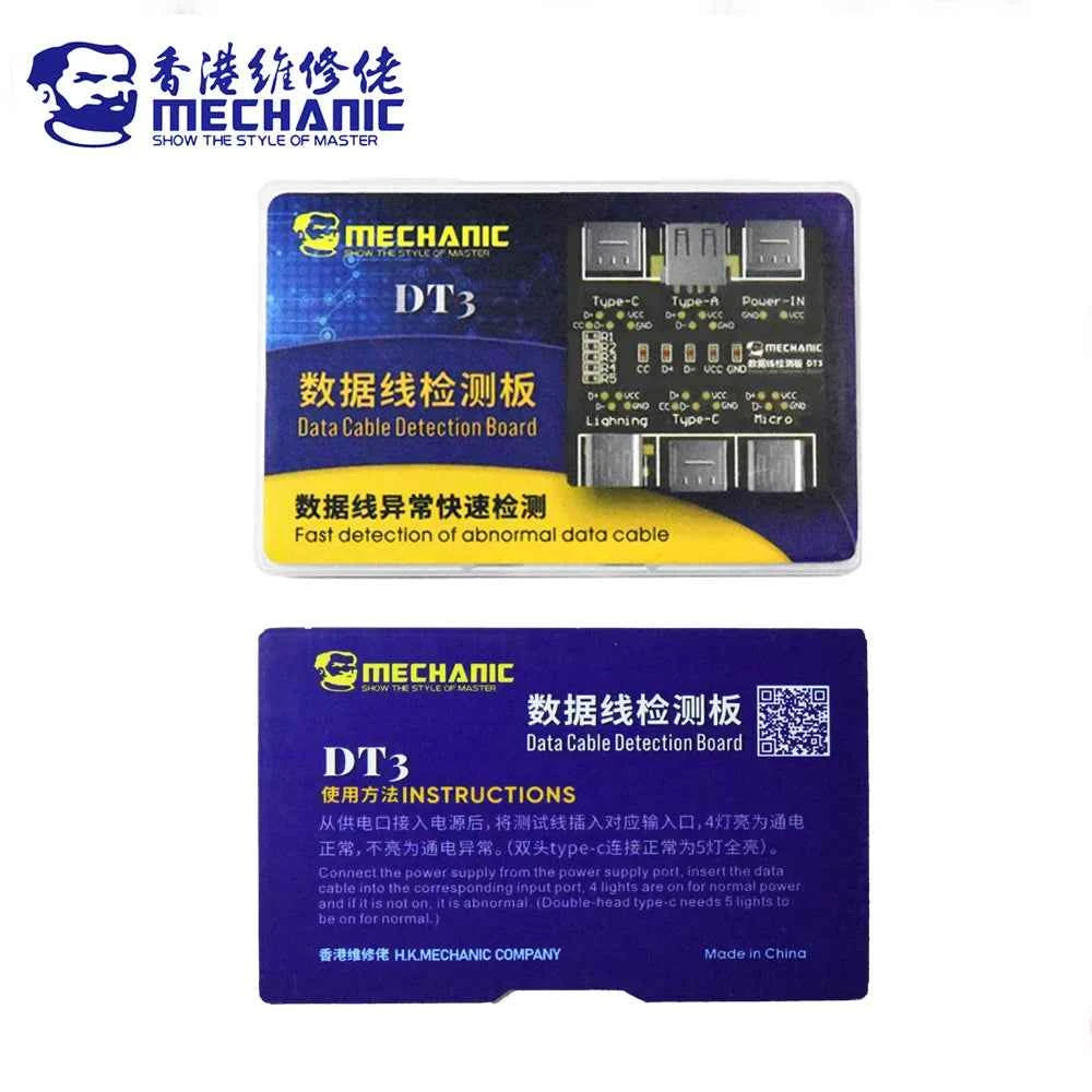 MECHANIC DT3 USB Cable Tester Data Cable Test PCB Board for IPhone Android USB Type-C Lightting Date Cable on-Off Detection