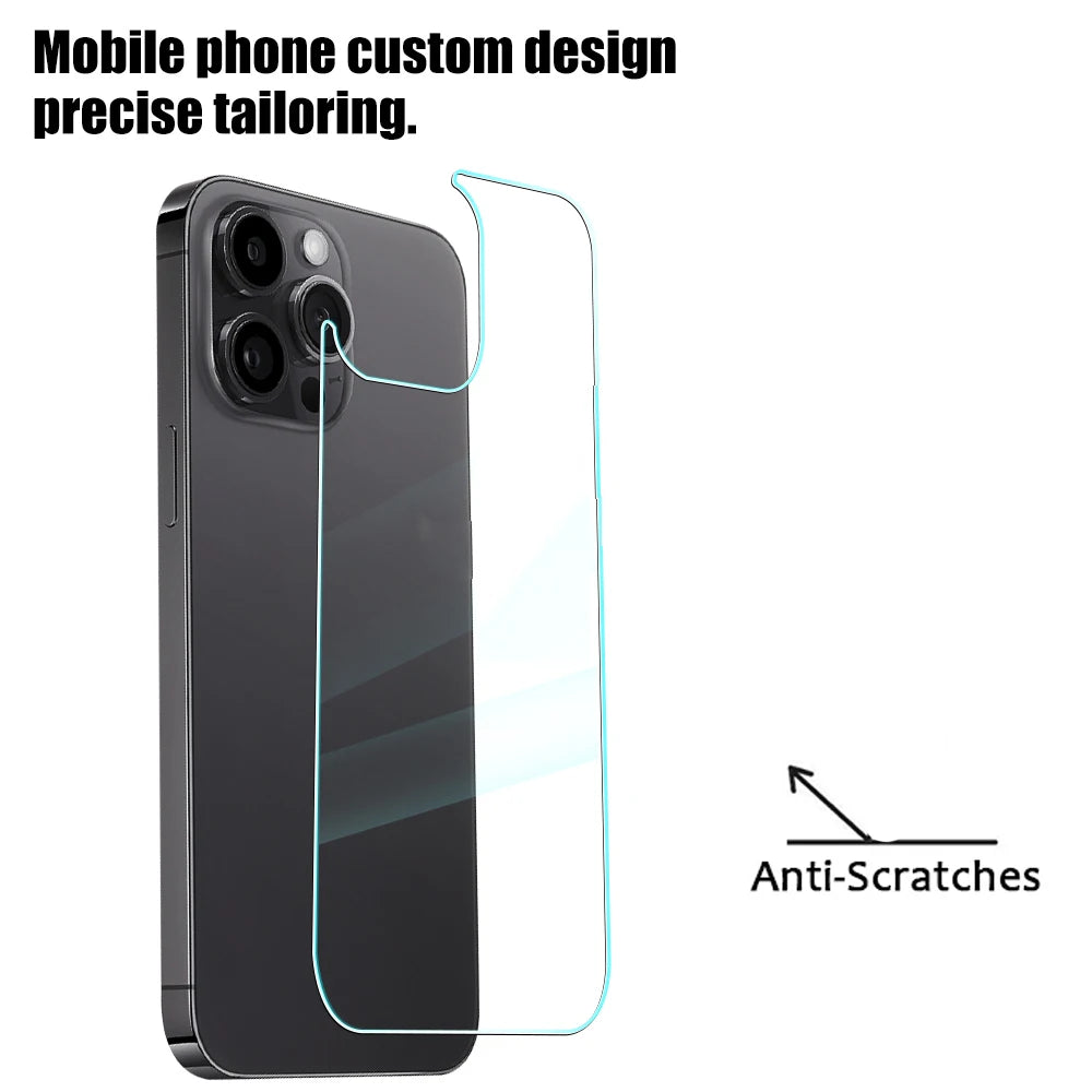 3PCS Back Tempered Glass For iPhone 16E 12 13 Mini 11 13 14 15 16 Pro Max Plus Phones Screen Protector Film