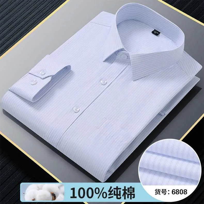 High Quality 100% Cotton Men's Shirts Long Sleeve Slim Fit Business Formal Striped Shirt Social Male Clothing Plus Size 8XL 7XL The jack market .AU The jack market .AU Men Fashion $ 43 14:691#6808;5:200000900#47 Size (100-110KG)