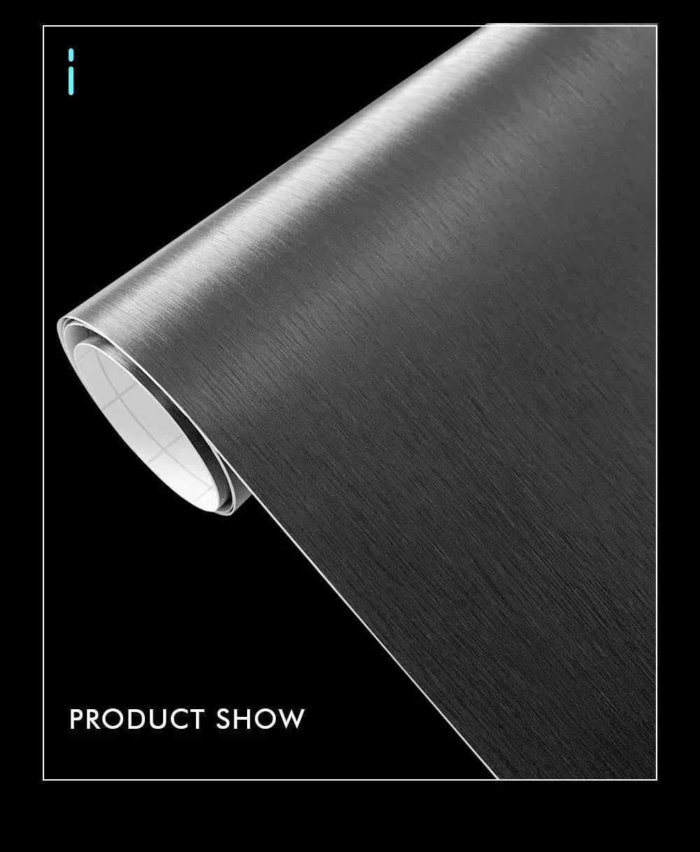 Vinyl Wrap Balck Brushed Aluminum Vinyl Wrap Film Waterproof PVC Car Wrap Air Release Grey Matt Brushed Computer Car Accessories