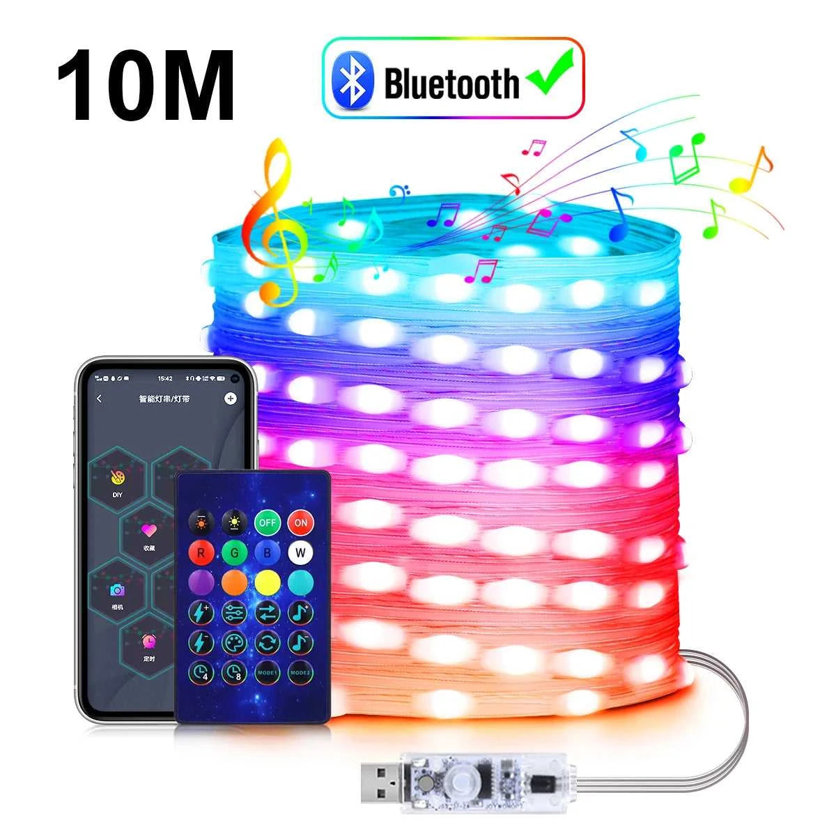 10M/20M Programmable USB 5V LED Light Neon Strip Smart Bluetooth Addressable WS2812 RGBIC Fairy String Light For Christmas Decor The jack market .AU The jack market .AU Home $ 51 136:200002572#5M-50LEDS