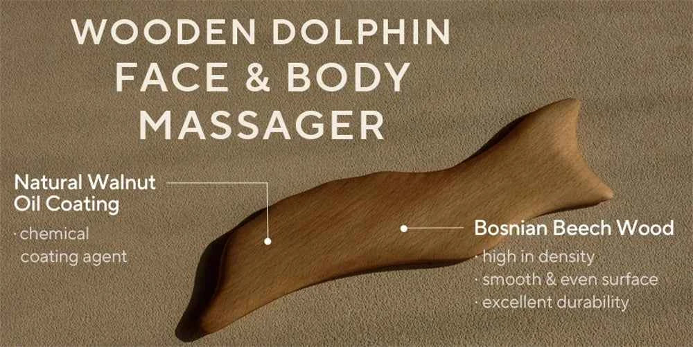 Wooden Whale Gua Sha Massage Tool - Beech Wood for Enhanced Body Circulation & Relaxation