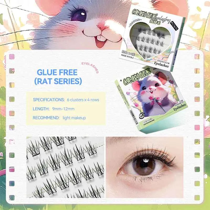 Animal Series No-Glue False Eyelashes - Natural Curl & Volume, Easy Application for Beginners