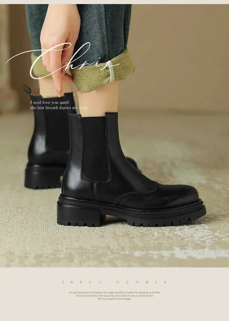 NEW Autumn Boots Women Split Leather Shoes for Women Round Toe Chunky Heel Women Boots Winter Black Chelsea Boots сапоги женские The jack market .AU The jack market .AU Step Up Your Style: Trendy Shoes for Every Occasion! $ 131 14:365458#Brown;200000124:100010481