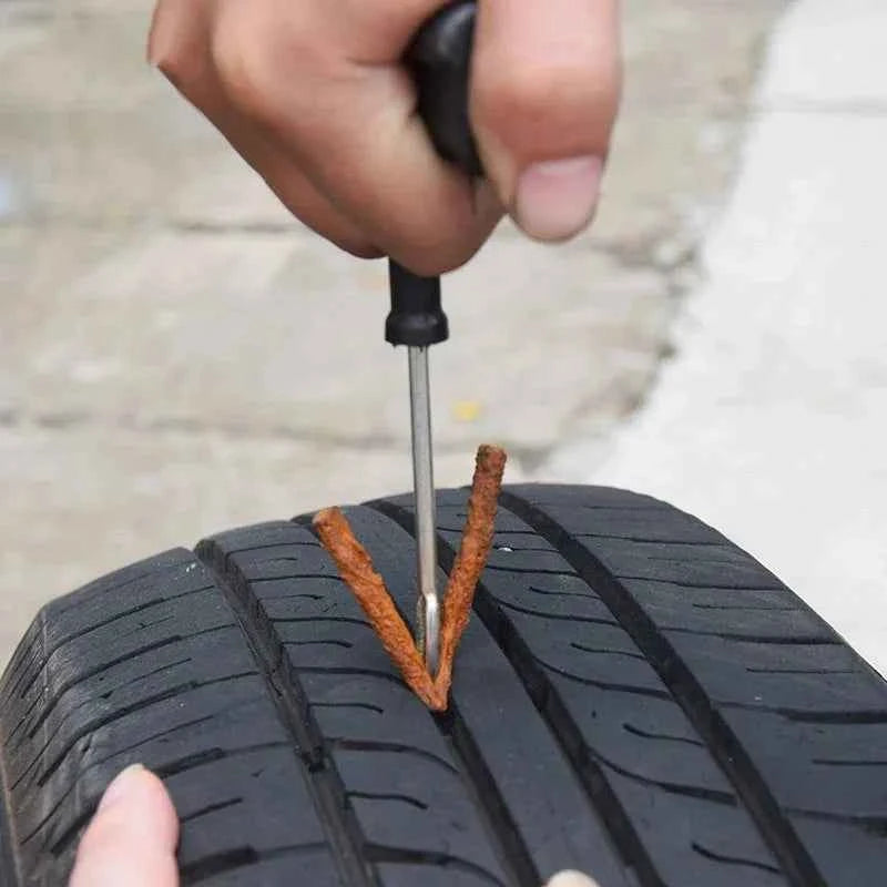 Car Bike Truck Motorcycle Tire Repair Tool Set 2024 Best-selling Tyre Puncture Plug Patch Strip Glue Garage Tools Accessories