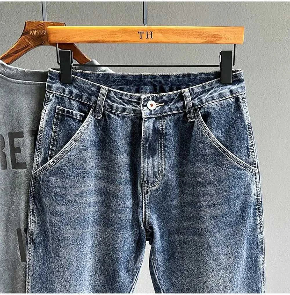 Korean Vintage Loose Tapered Men's Jeans Fashion High Street Drape Harem Pants Youth Hip Hop Streetwear Male Blue Denim Trousers The jack market .AU The jack market .AU Men Fashion $ 53 14:173;200007763:201336100;5:200001014