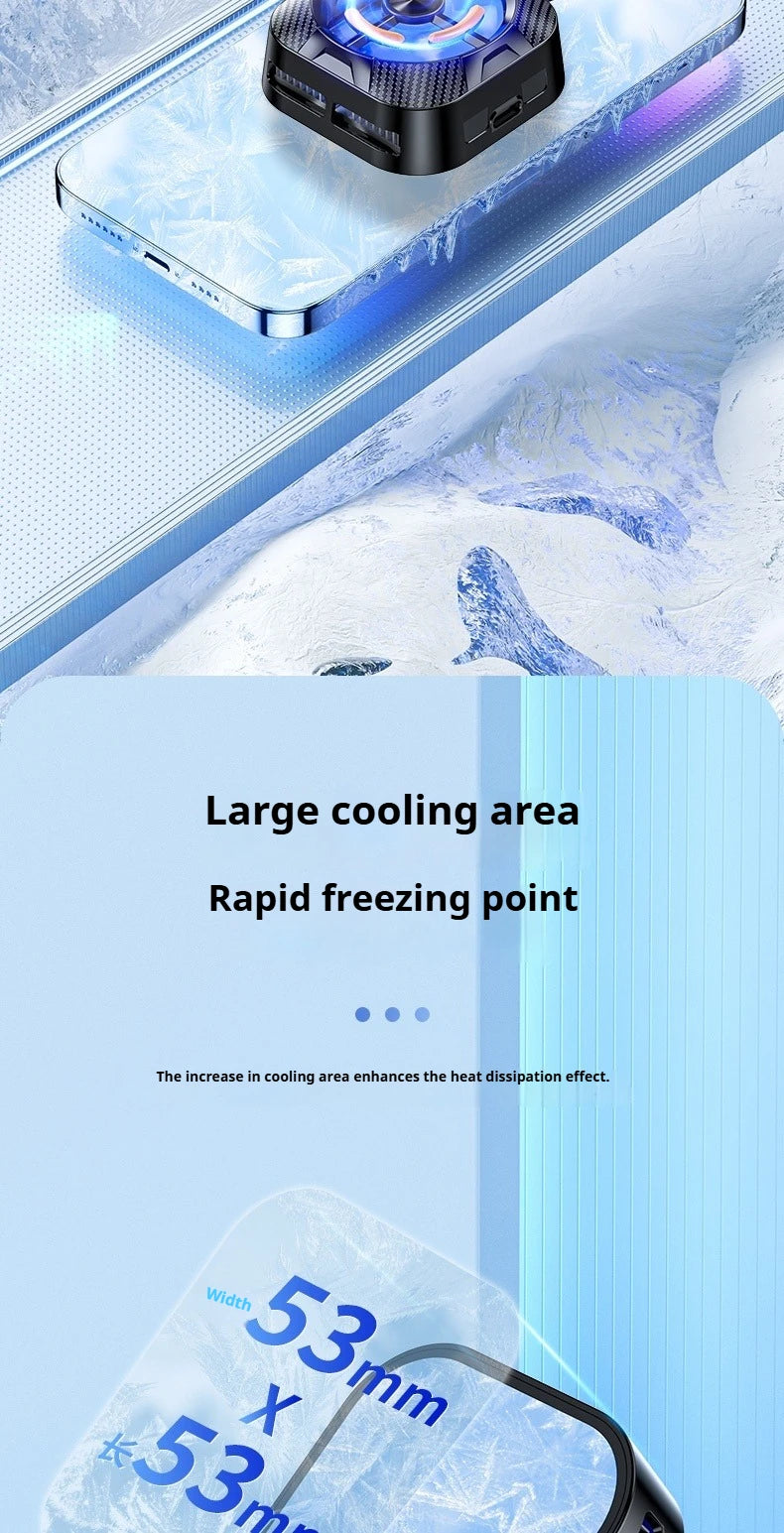 New Mobile Phone PUBG Game Cooler Semiconductor AI Temperature Control with RGB Light Magnetic/Back Clip Cooling Radiator