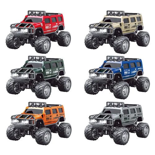 1/64 RC Car Mini HG4-221 Off-Road Vehicle Simulation Hummer 2.4G Remote Control Climbing Car with APP Lights Control Gifts Toys