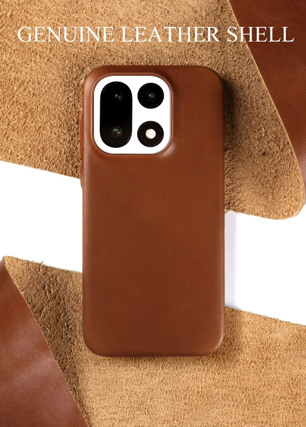 Luxury Magnetic Genuine Leather Case For Oneplus 15 11 12R 13R 10Pro Ace5 Pro Full Wrapped for Magsafe Back Cover Phone Cases