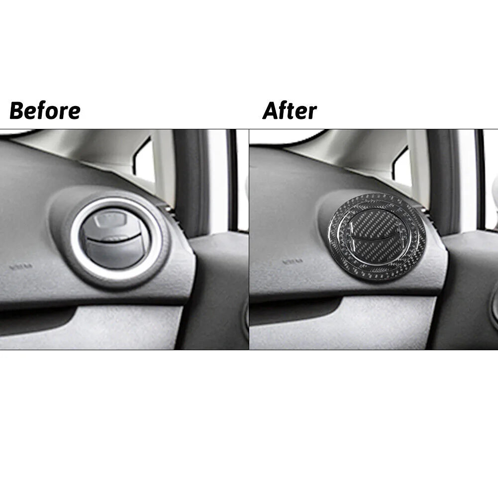 12pcs car Side Air Vent Cover Trim For Ford for Fiesta 2011-2015 Carbon Fiber Interior Side Air Vent Cover Trim car Accessories