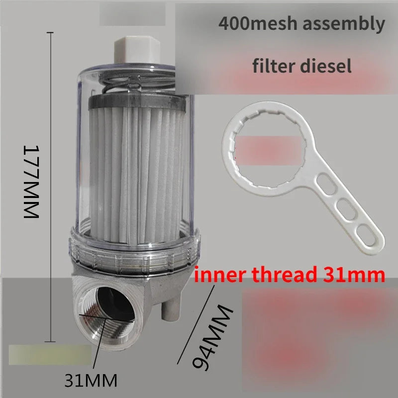 Vehicle fuel pump diesel dispenser transparent impurity filter assembly oil refueling machine filtration accessories