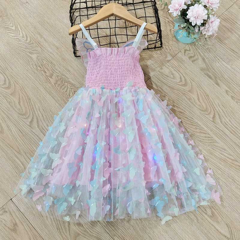 Girls Summer Elegant Dress With Large 3D Butterfly Wings Gauze Princess Dress Bow Kids Sleeveless Birthday Party Evening Dresses The jack market .AU The jack market .AU Mum & Kids: Essential Products for Every Family $ 46 14:496#dress Led lights;200000463:200004192#8T