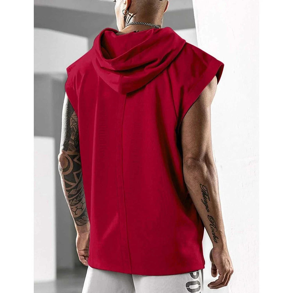 2026 Men Tank Top Fitness Training Pullover Leisure Fashion Sleeve Men's Hooded Vest Solid Color Tank Tops For Male The jack market .AU The jack market .AU Men Fashion $ 31 14:193;5:4183