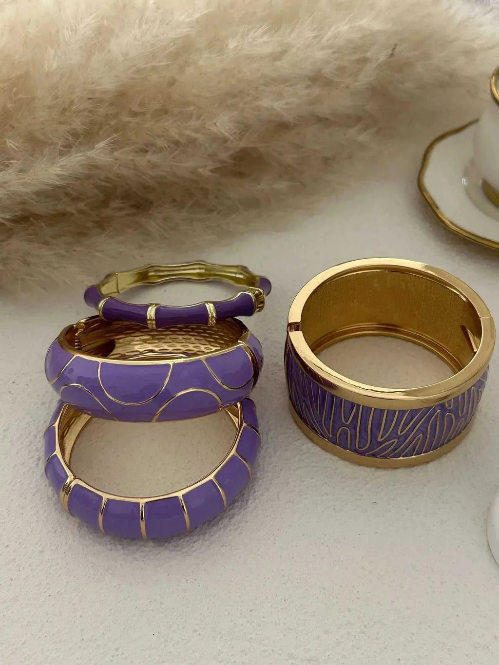 KMVEXO Irregular Purple Color Dripping Oil Zinc Alloy Enamel Bangles Geometric Wide Cuff Spring Bracelets For Women Jewelry ﻿ The jack market .AU The jack market .AU Jewellery & Chains $ 52 200001034:361181#35661-Purple
