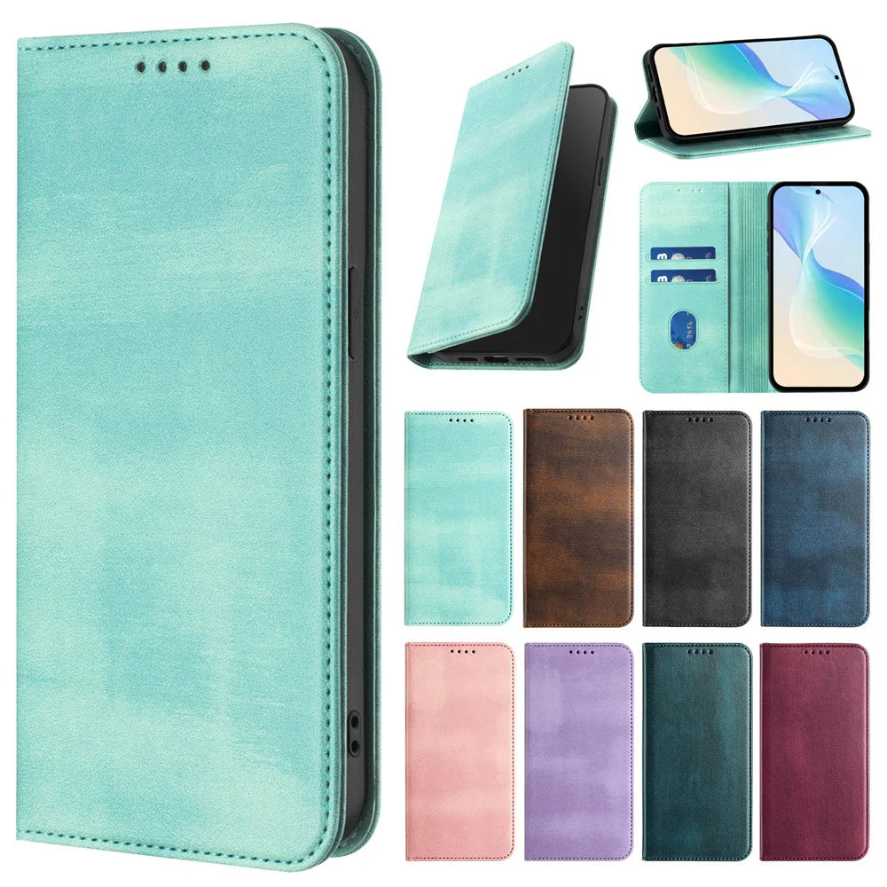 Luxury Leather Wallet Flip Case for Xiaomi Redmi 15/15C & Poco C85 - Magnetic Back Cover
