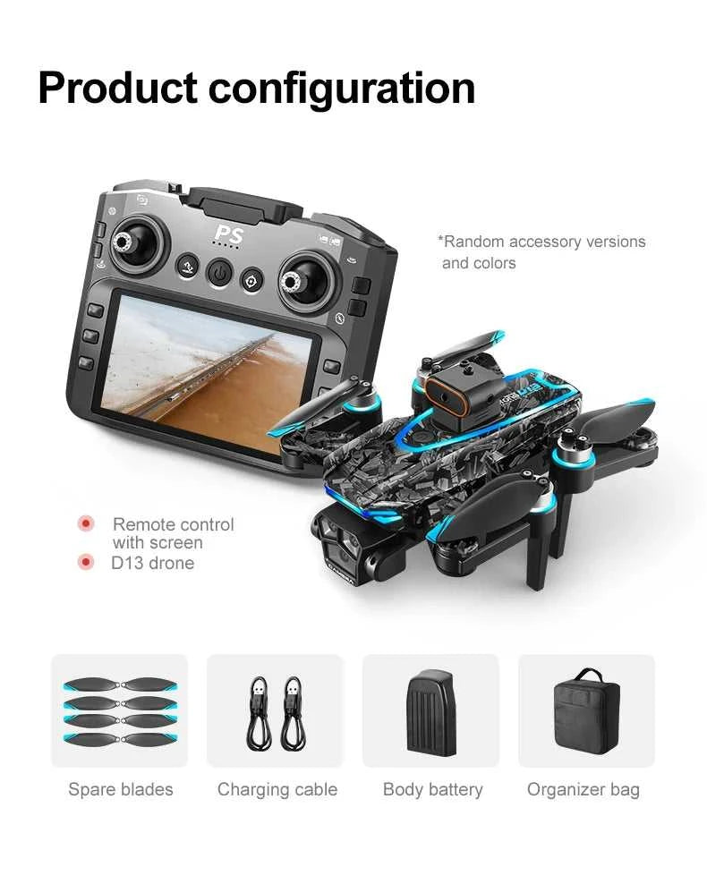 New D13 Drone 4K Professional HD Triple Camera 5G WIFI FPV Dron 360° Obstacle Avoidance Brushless Large Screen RC Quadcopter Toy The jack market .AU The jack market .AU Drones $ 123 14:173#D13-Screen Drone
