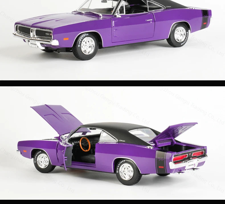 Maisto 1:18 1969 Dodge Charger R/T Sports Car Static Die Cast Vehicles Collectible Model Car Toys