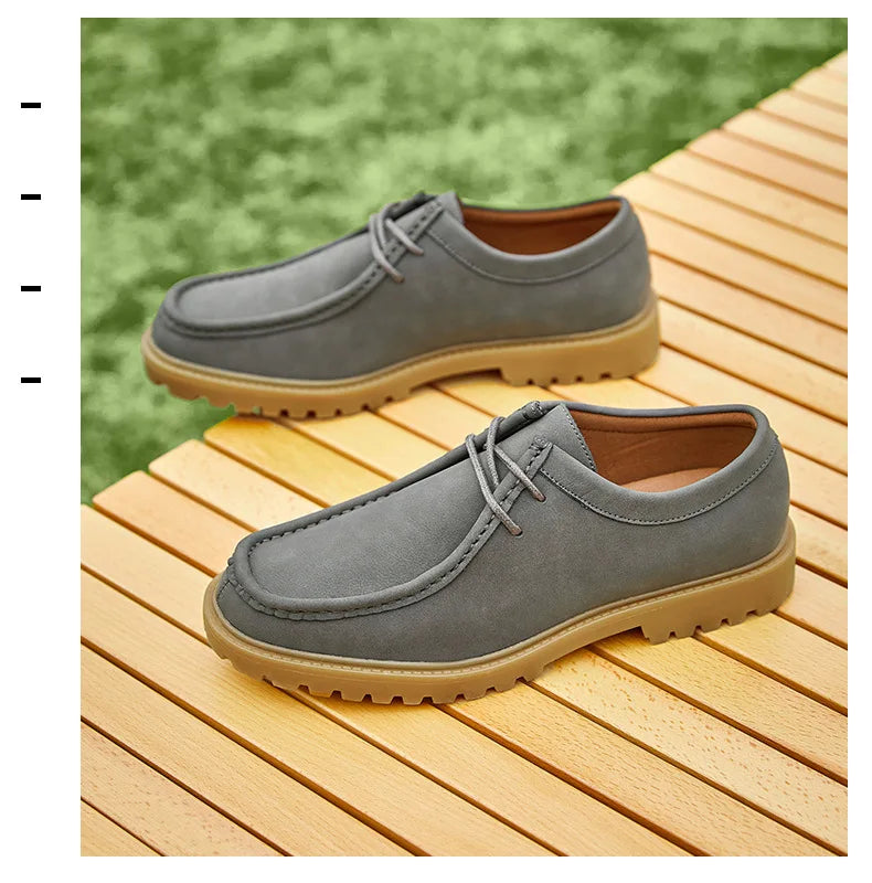 New 2025 Spring Autumn Outdoor Men's Walking Shoes Men Durable Sole Casual Loafers Male Fashion Cow Leather Footwear
