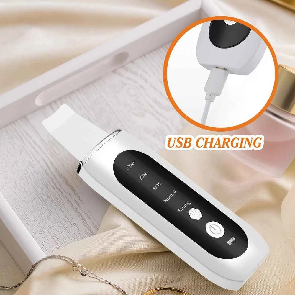 GlowWave Ultrasonic Skin Scrubber - Deep Cleansing Face Peeler for Blackhead Removal & Pore Refinement