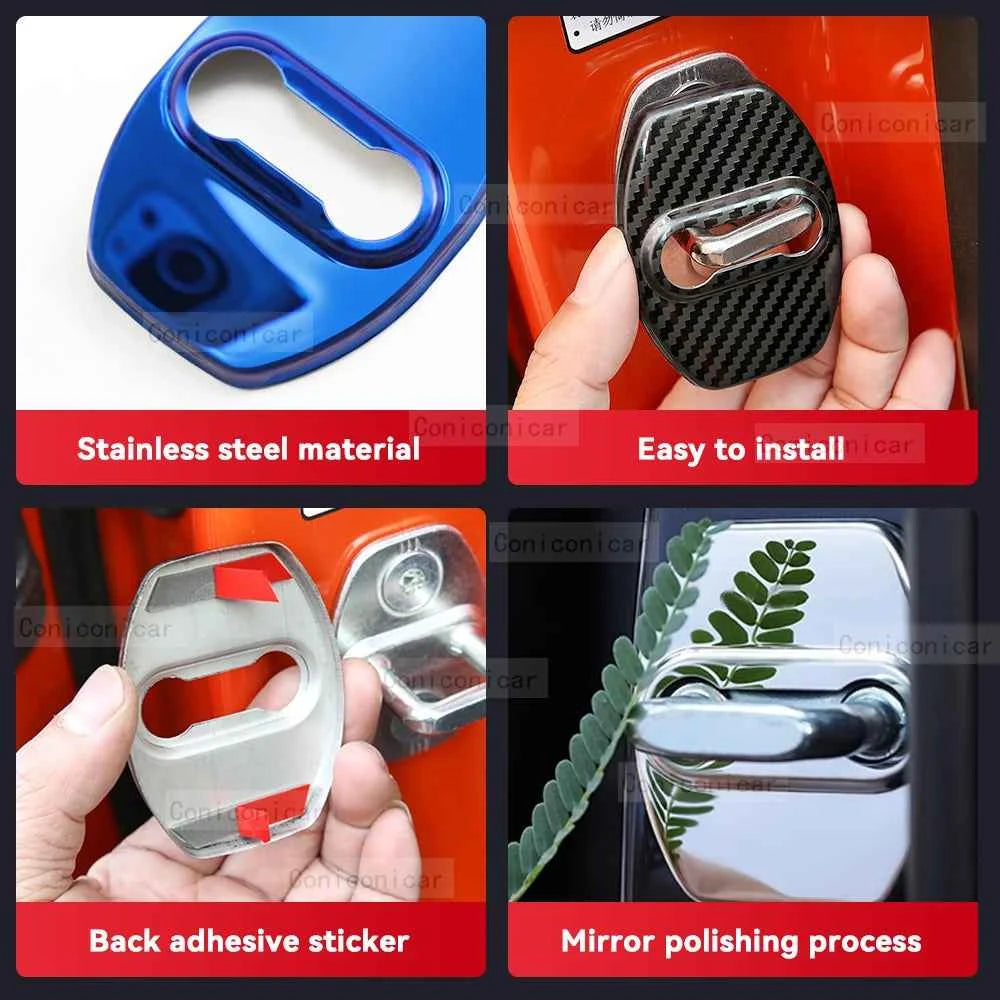 GMC Sierra 2015-2023 Stainless Steel Door Lock Protector | Anti-Rust Buckle Cover & Stylish Accessory