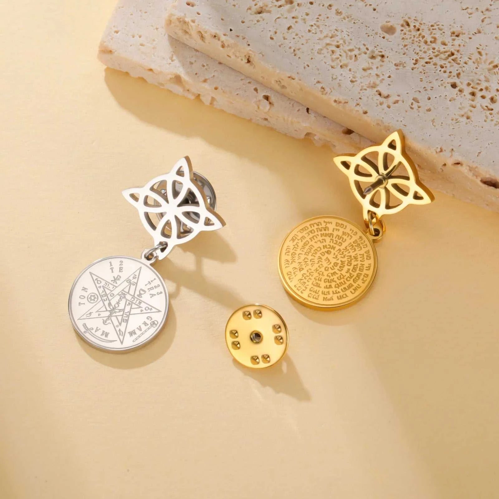 Witch Knot Tetragrammaton Pentagram Badge Pins Stainless Steel Brooch for Women Men Amulet Accessories Witchcraft Jewelry Gifts The jack market .AU The jack market .AU Jewellery & Chains $ 47 200001033:350853#A Steel Color