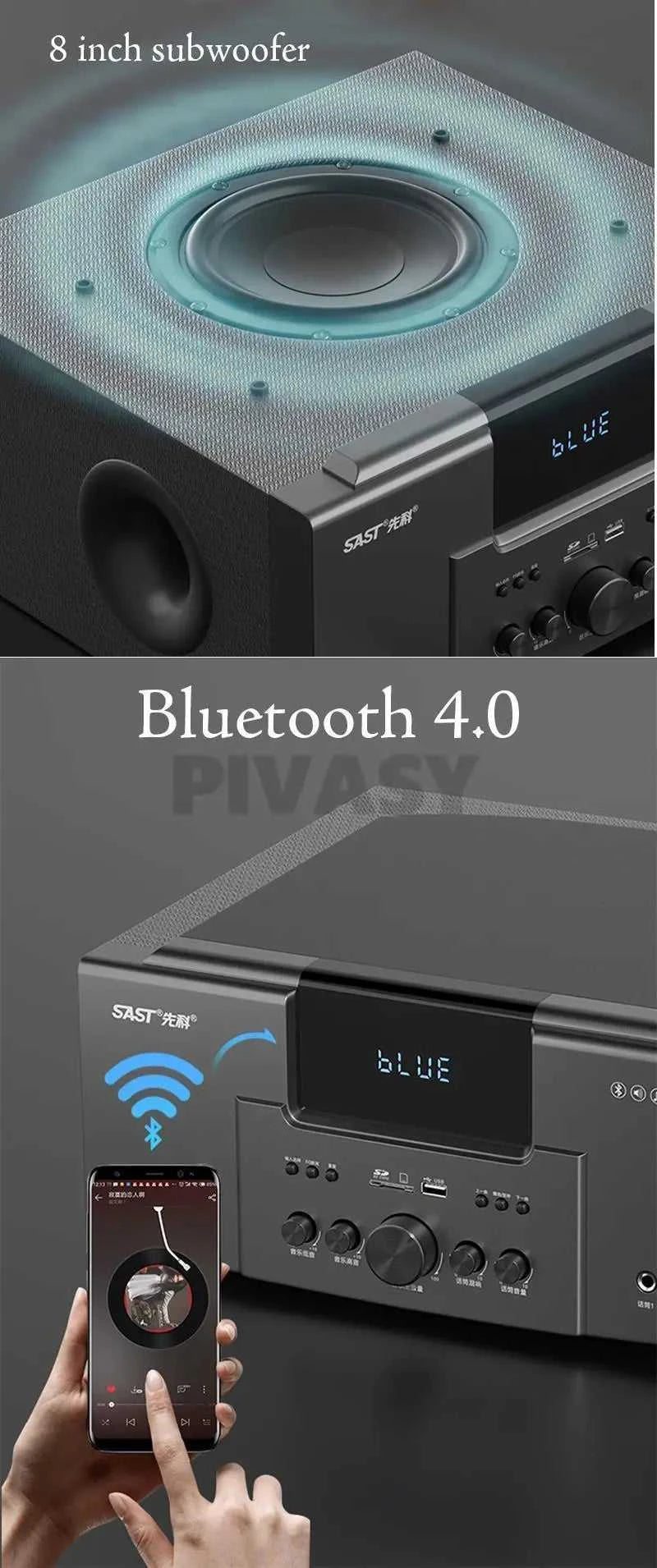 160W Home Theater Set 4Ω Bluetooth Speaker 8 Inch Subwoofer 5.1 Sound System Audio Set For Karaoke TV Living Room KTV Studio The jack market .AU The jack market .AU Accessories Electronics $ 1048 14:348#1Set x Mic