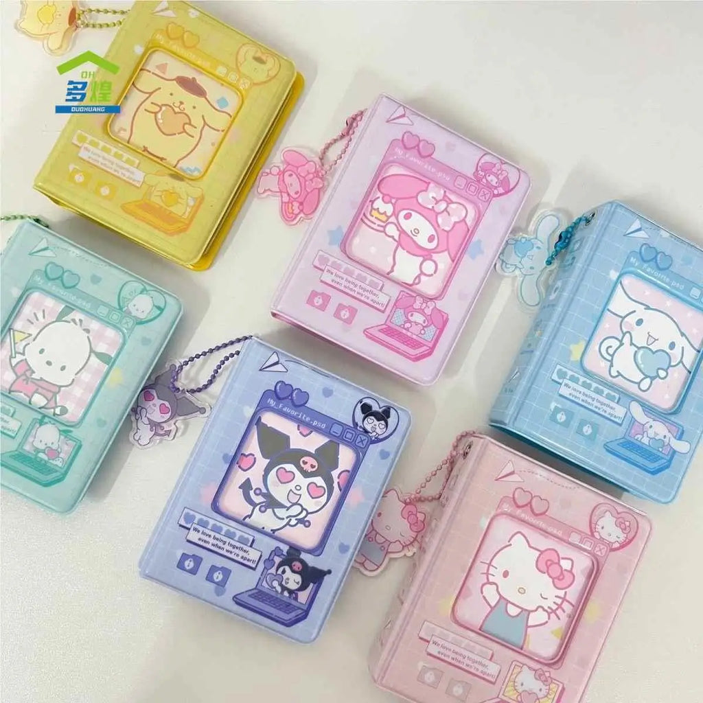 Hello Kitty Refillable Photo Album Cute Cartoon Design for Kpop Star Cards Collection Kawaii Memory Book with PVC Sleeves Gift