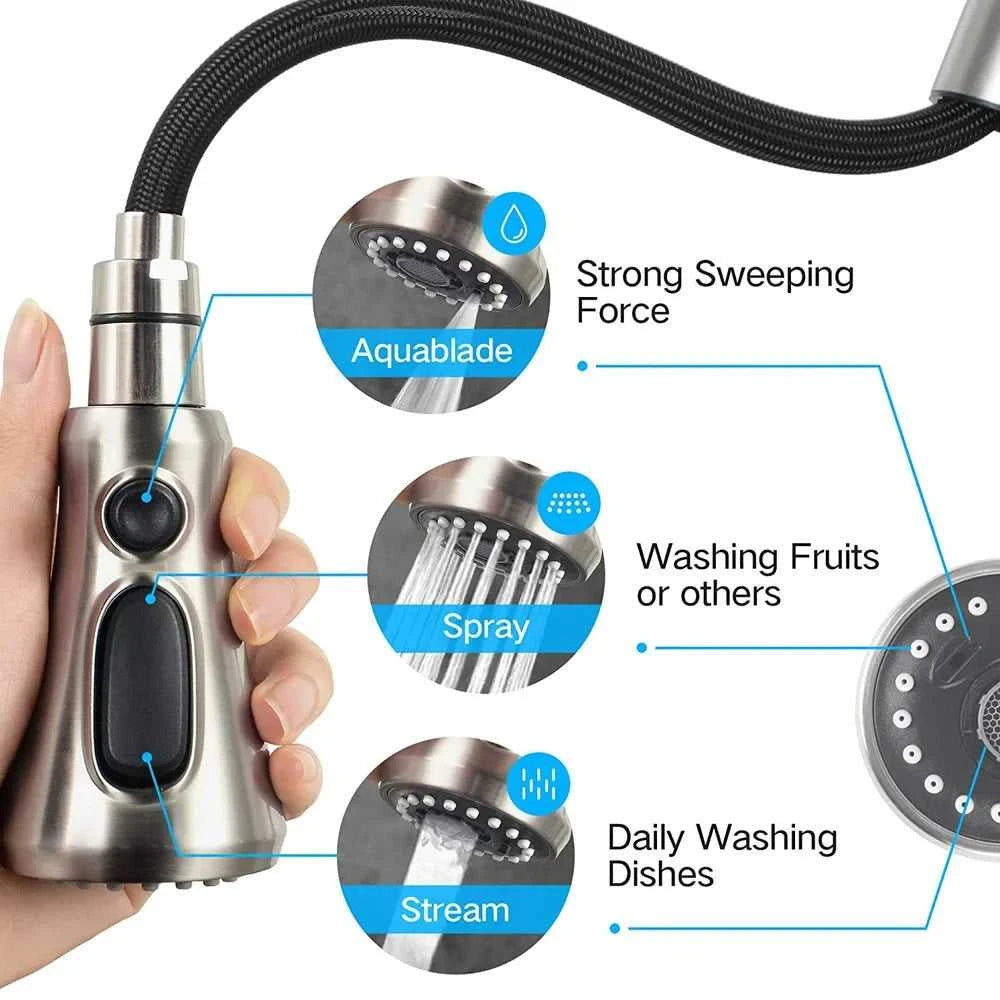 Kitchen Pull Out Faucet Sprayer Nozzle Sprayer ABS Durable Water Saving Shower Spray Head Bathroom Basin Sink Tap Replacement The jack market .AU The jack market .AU $ 54 14:202690824#61017 brushed