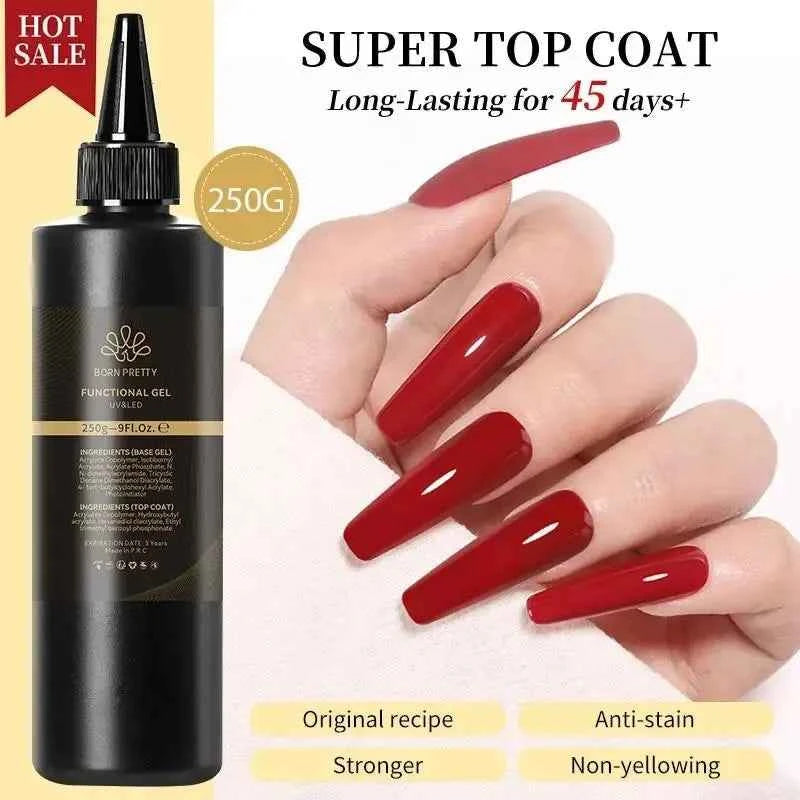BORN PRETTY 250g Super Top Coat Professional Nail Art Soak Off Top Coat Long-lasting Anti-Stain Functional Gel Polish