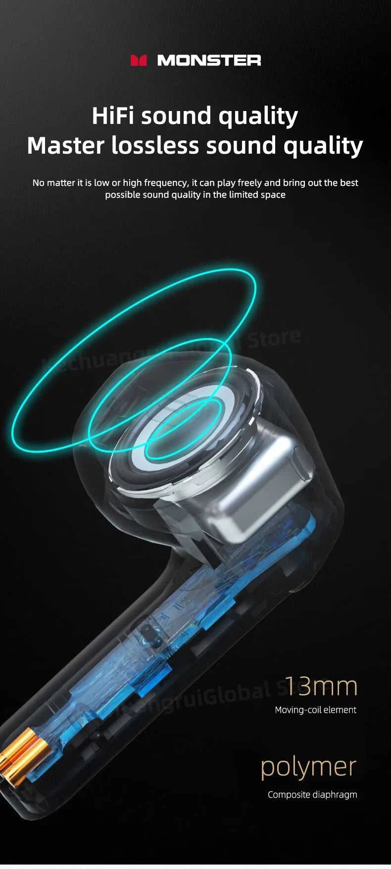 Monster GT06 Wireless Bluetooth 5.1 Headphones TWS Gaming Earbuds Noise Reduction Sports Earphones With Mic Long standby 450mAh The jack market .AU The jack market .AU Accessories Electronics $ 72 14:10#Black