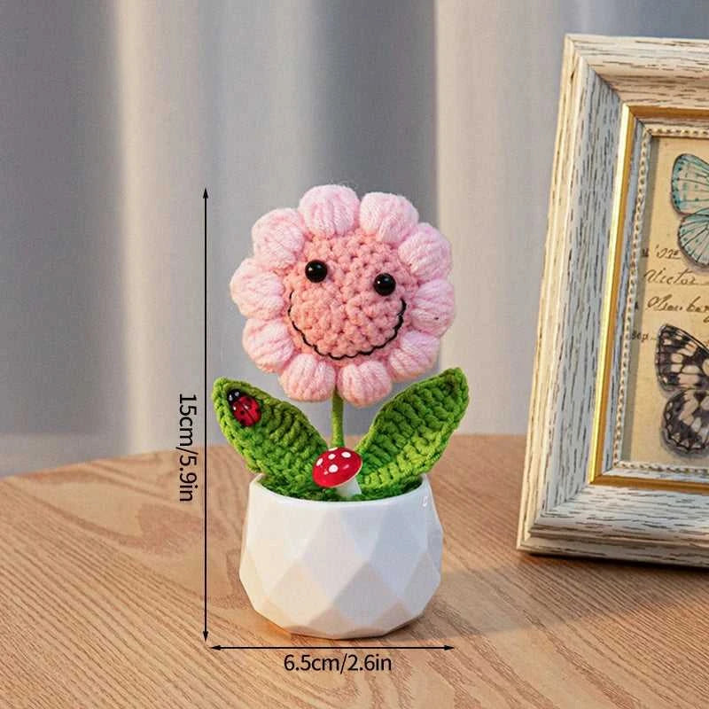 Sunflower Crochet Flower Artificial Hand Woven Flowers Finished Girasol Crochet Plants Wedding Guest Gifts Desktop Decoration The jack market .AU The jack market .AU $ 23 14:200013901#S27