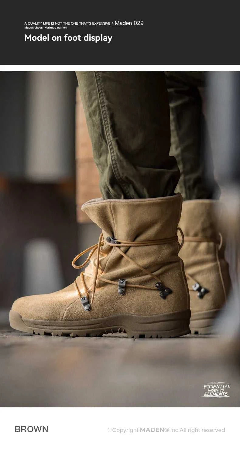 Maden Men's Vintage High-top Desert Boots Outdoor Cowboy Boots Indestructible Work Shoes Winter Safety Shoes The jack market .AU The jack market .AU Step Up Your Style: Trendy Shoes for Every Occasion! $ 119 14:771#Brown;200000124:200000898