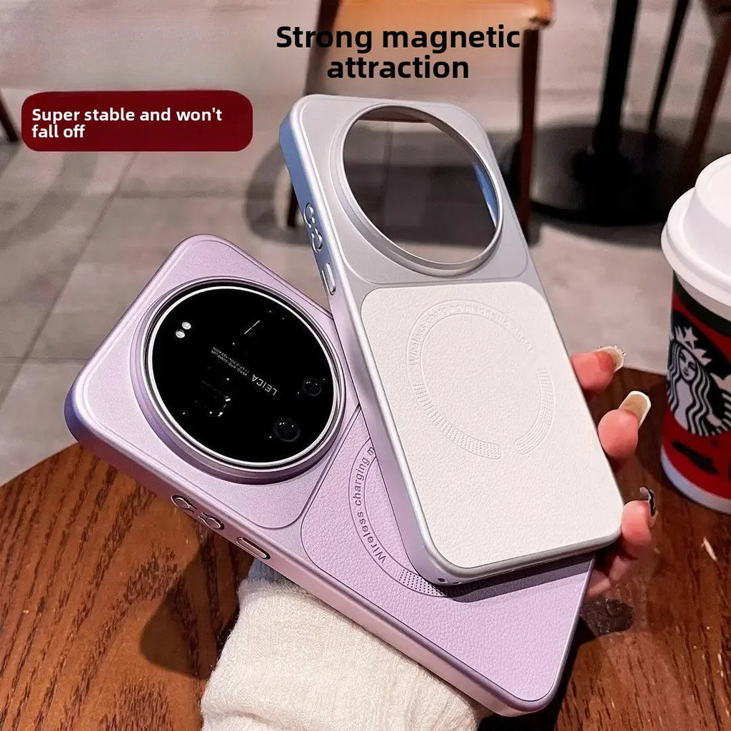 Case For Xiaomi 17 Ultra Luxury Invisible Magnetic Lychee Anti-Fingerprint Texture Leather Cover For MI 17 Ultra Bumper Funda