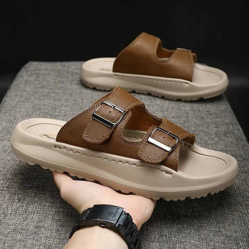 Italian Leather Double Buckle Cowhide Slippers for Men Hotel Beach Summer Shoes High Quality Slip on Light Flats Male Flip Flops The jack market .AU The jack market .AU Step Up Your Style: Trendy Shoes for Every Occasion! $ 90 14:193;200000124:100013888