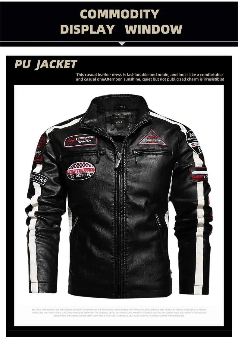 European American New Fashion Women's Plus Size Casual Trendy Stand Collar Long Sleeve Contrast Color PU Jackets Male Coats Tops The jack market .AU The jack market .AU Men Fashion $ 91 14:10;5:361386