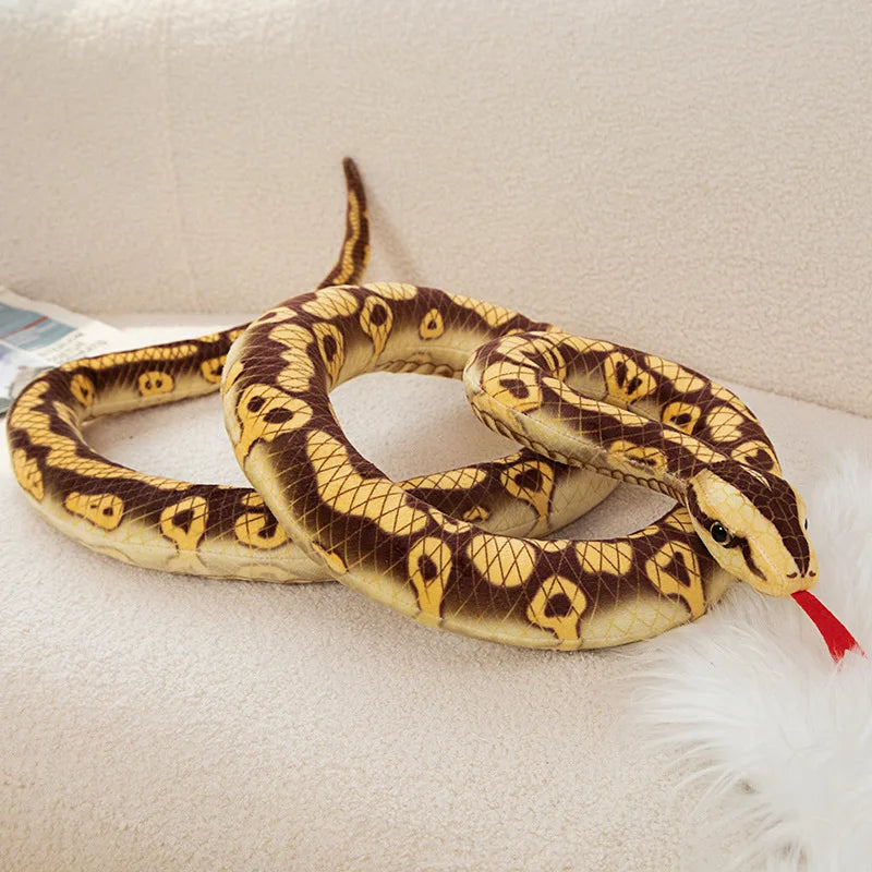 Realistic 190CM Rattlesnake Black Man Snake Bar Stuffed Plush Toys Funny Snake Doll Kids Mischievous Plush Dolls Festival Gifts