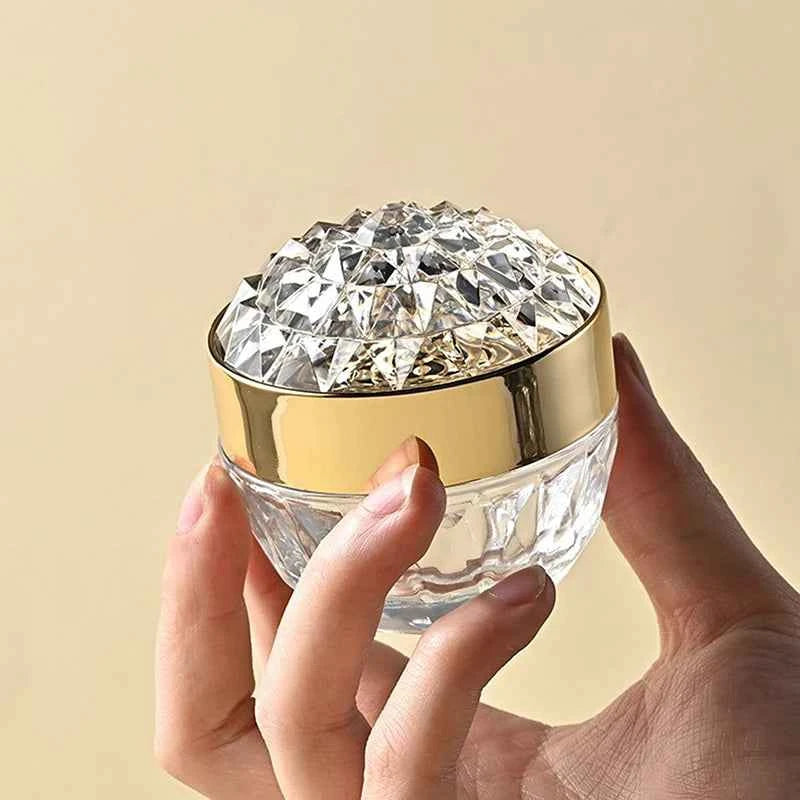 Luxury Glow Diamond Glass Face Cream Jar - 50g Acrylic Container for Creams & Lotions, Perfect Travel Companion