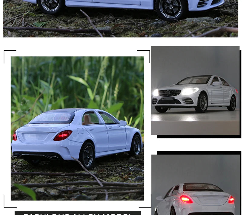 1:32 Mercedes C-Class Diecast Alloy Car Model – Sound & Light Toy Gift