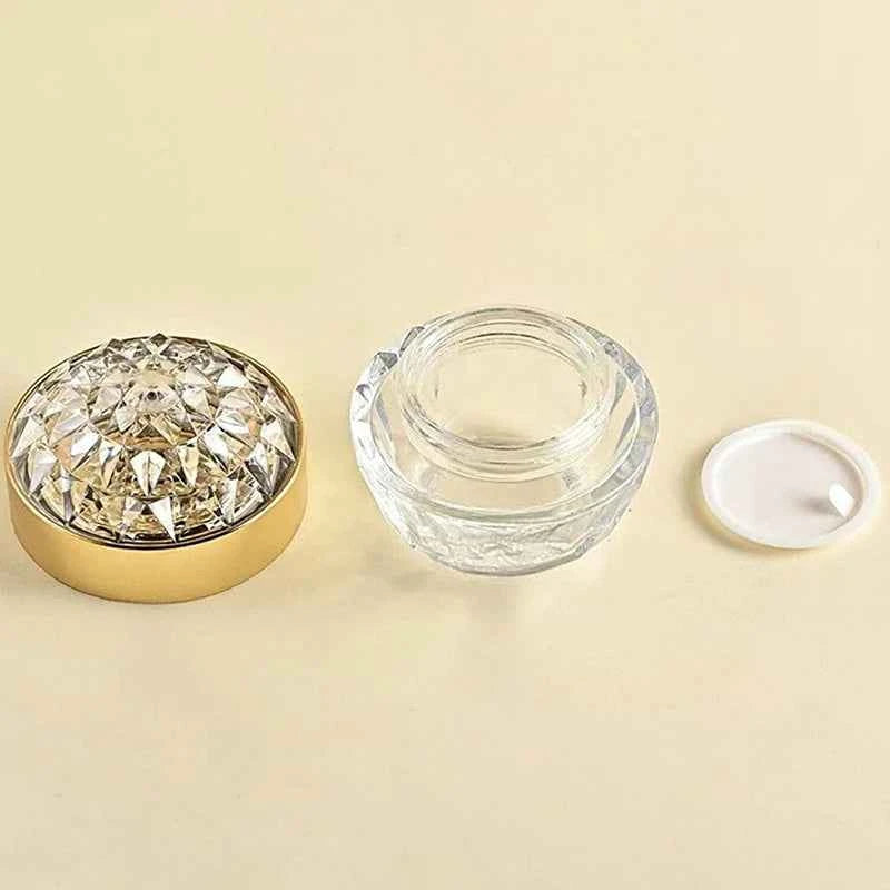 Luxury Glow Diamond Glass Face Cream Jar - 50g Acrylic Container for Creams & Lotions, Perfect Travel Companion