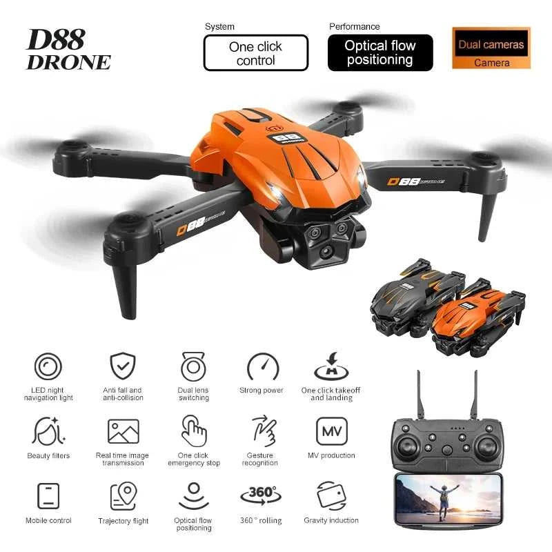 2026 New D88 Drone 8K HD Dual Cam Professional Aerial Photography Optical Flow Hovering Gesture Shoot Folding Quadcopter VR The jack market .AU The jack market .AU Drones $ 92 14:29#Black Dual 8K-1B