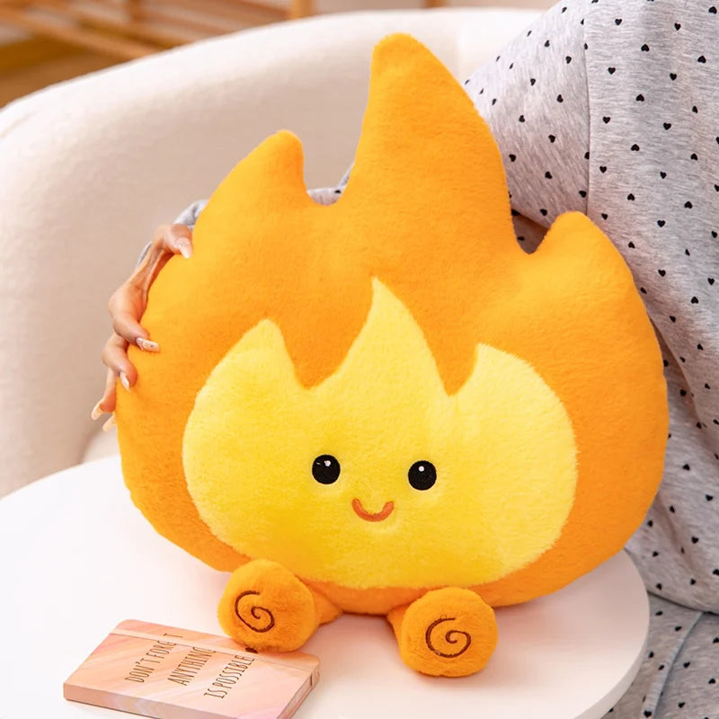 46CM Cute Little Fire Man Plush Toys Cartoon Anime Stuffed Dolls Kawaii Room Decor Toy Hobby Collection