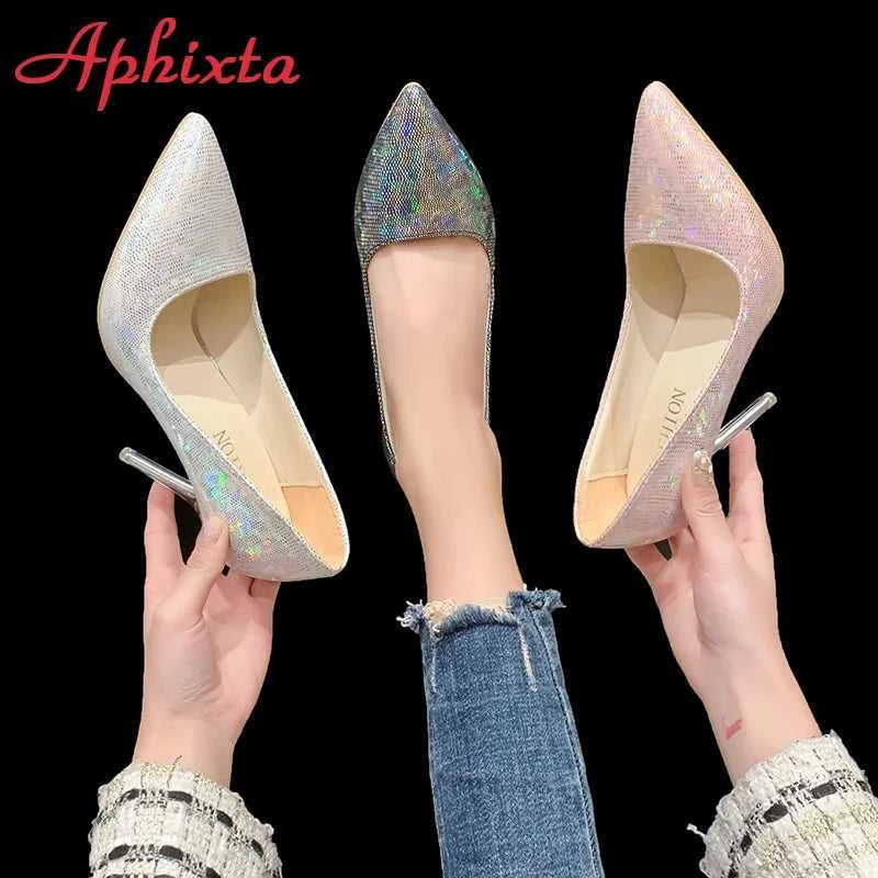 Aphixta 10cm High Tansparent Stiletto Heels Women Pumps Dazzle Colorful Official Party Shoes Big Size 33-50 The jack market .AU The jack market .AU Step Up Your Style: Trendy Shoes for Every Occasion! $ 82 14:173#Pink;200000124:200006266#50
