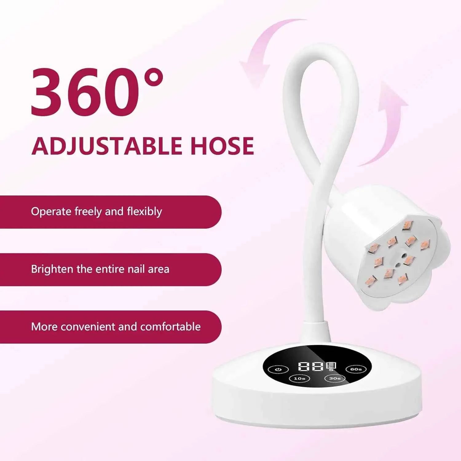Makartt Mini UV LED Nail Lamp - Rechargeable & Fast-Curing Gooseneck Design for Perfect Gel Nails at Home