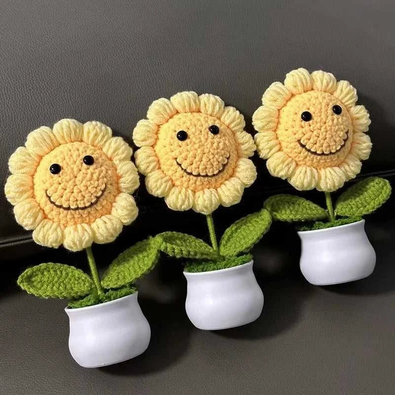 Sunflower Crochet Flower Artificial Hand Woven Flowers Finished Girasol Crochet Plants Wedding Guest Gifts Desktop Decoration The jack market .AU The jack market .AU $ 23 14:200013901#S27