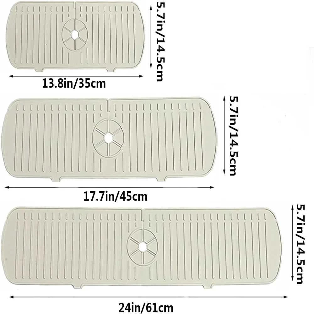 Silicone Drain Mat, Kitchen Faucet Sink Splash Guard, Sink Draining Pad Behind Faucet,For Kitchen & Bathroom Countertop Protect The jack market .AU The jack market .AU $ 50 14:29#35CM White